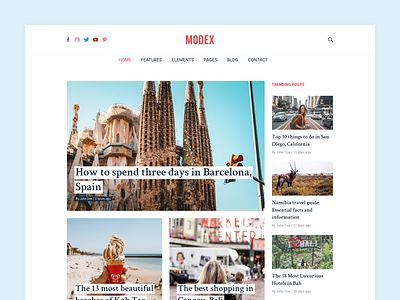 Travel blog design