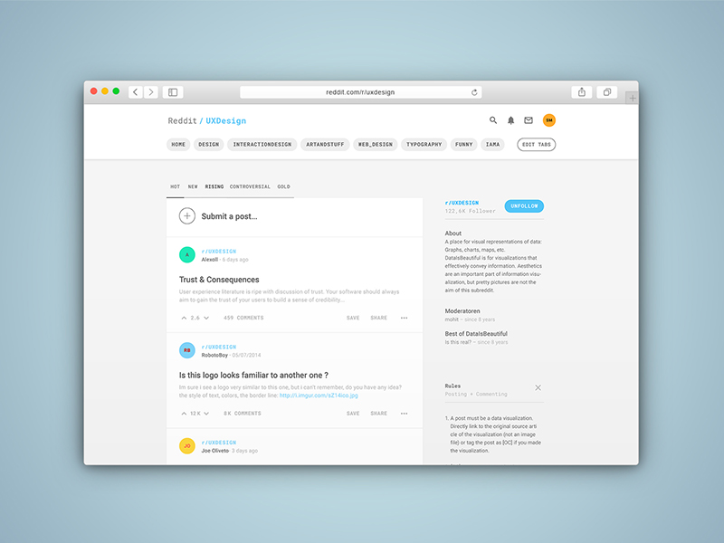 Reddit_Redesign by Simon UI/UX Designer on Dribbble