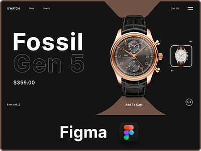 Watch Brand Design branding figma. hero section watch