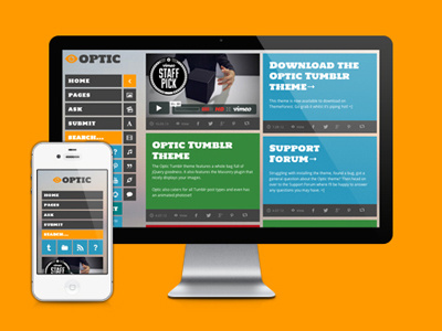 Optic Tumblr theme blocks blog masonry metro optic responsive theme tumblr