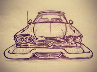 Christine 1958 car christine fury hotrod pen plymouth sketch stephenking