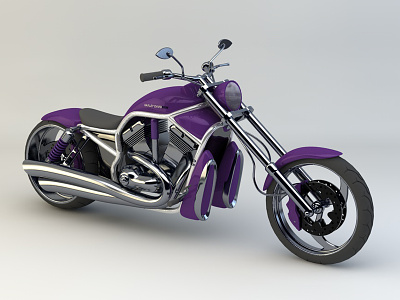 Harley Davidson V-Rod 3D Model 3d cinema 4d davidson harley model motorbike purple render