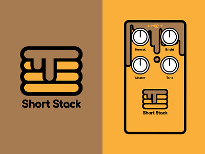 Short Stack Logo & Guitar Artwork artwork guitar illustration music pancakes pedal short stack vector