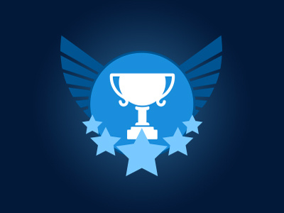 Rare Trophy Icon achievement blue flat rare trophy vector