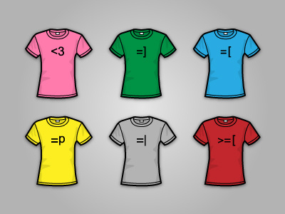 Emoticon T-Shirts design emoticon emotions smilies t shirt vector