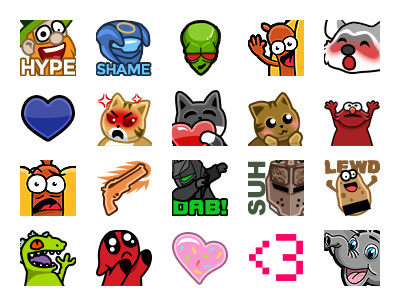 Twitch Emotes character design emoji emotes graphic icon twitch