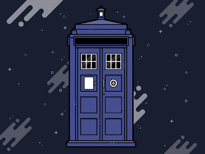 Dr Who's Tardis Illustration dr who illustration illustrator lineart phone box police box tardis vector