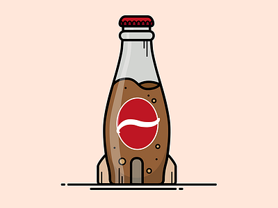 Fallout Nuka Cola Bottle Illustration bottle cola drink fallout illustration illustrator lineart nuka vector