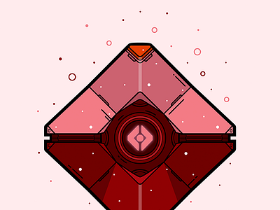Destiny Crimson Ghost Shell Vector Illustration crimson destiny ghost illustration illustrator lineart symmetrical vector
