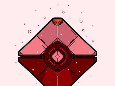 Destiny Crimson Ghost Shell Vector Illustration crimson destiny ghost illustration illustrator lineart symmetrical vector