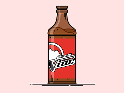 Fallout Vim Drink Bottle Illustration bottle drink fallout illustration illustrator lineart vector video game vim