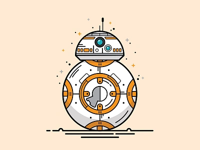 BB8 adobe illustrator bb8 illustration line art star wars vector vector art