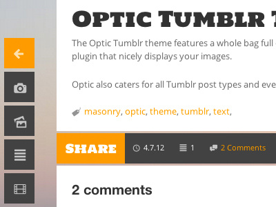 Optic: Share Button Off link optic share social theme tumblr