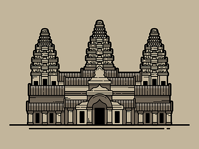 Angkor Wat angkor wat flat vector illustration location posters travel travel poster vector