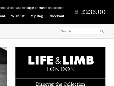 Sam Bryants: Shopping Bag bag black checkout ecommerce grey serif shopping ui user interface white