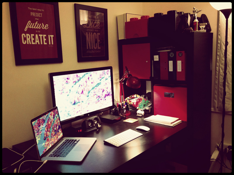 My Workspace lego ikea posters mac retina apple wood workspace home office karate