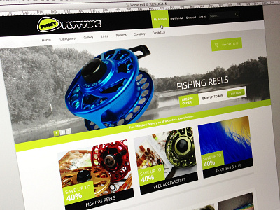 Funky Fly Tying - Home black design fishing green home online products shop slider store website