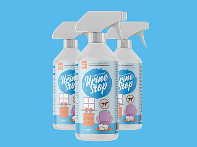Urine Stop for Pet Product Label Design design illustration label label design logo packaging vector