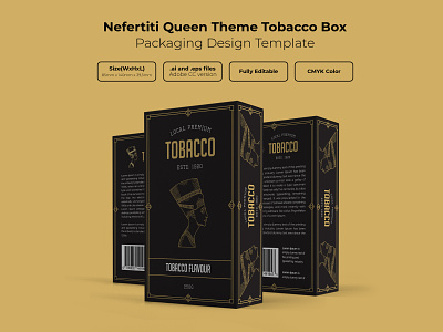 Nefertiti Queen Theme Tobacco Box design graphic design label design packaging
