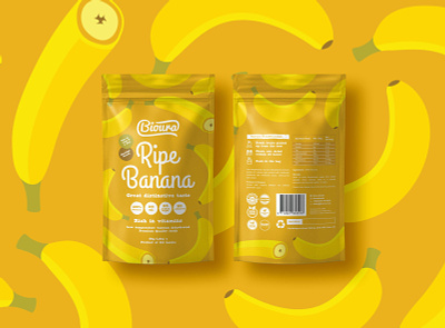 Snack Packaging Design banana branding design graphic design illustration label label design packaging snack vector