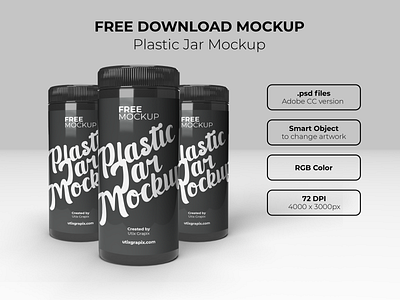 (FREE DOWNLOAD) Plastic Jar Packaging/Label Mockup