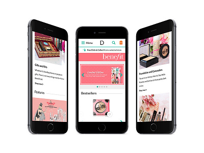 Debenhams - Mobile Brand Pages - benefit cosmetics ecommerce mobile