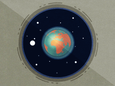 Moon Orbit aftereffects earth flat design illustration moon vector