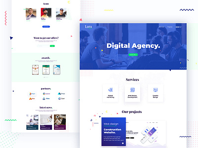 PSD landing page for Agency clean clean creative creative design dashboard data visualization illustration landing page landingpage layout logo minimal minimal design product typography ux ux ui web app web application webdesign website