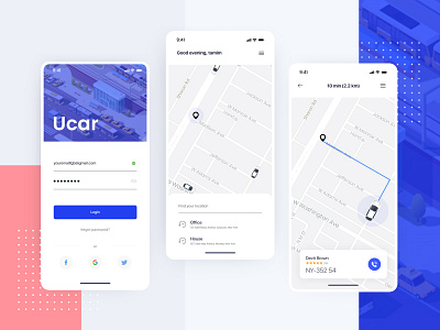 Ucar Ride sharing app app appui appuidesign booking business design digital design illustration lifestyle minimal product product design rideshare ridesharing taxi ubar ui uidesign uiux ux