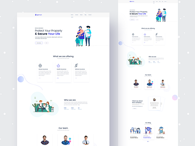 Insurance agency landing page design