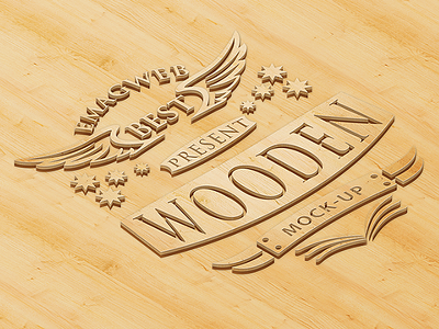 Perspective Wooden Logo Mockups logo mockup mockup perspective wooden