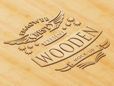 Perspective Wooden Logo Mockups