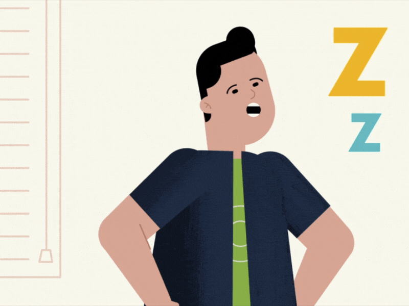 ZzzZz Boy animation art artdirection illustration monday motion motion design tired