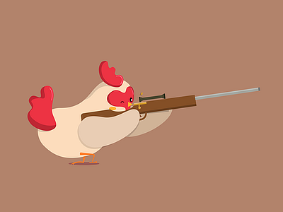 Sniper Chicken animation artdirection character chicken fun illustration rifle