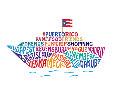 Puerto Rico Cruise cruise ship lettering puerto rico typography typography art word art words in shape