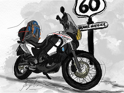 Transalp 700 Sketch PS art design illustration motorcycle photoshop shot sketch
