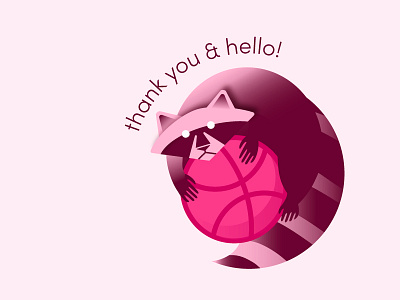 Hey Dribbble! debut raccoon vector