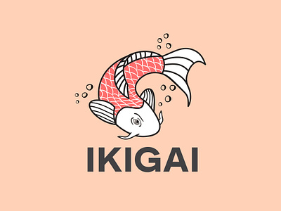 Ikigai Logo Design branding branding agency branding company fish illustrator cc logo logo design vector