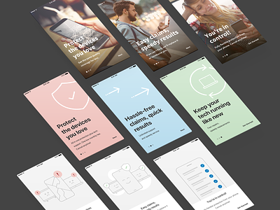 Onboarding Screens - Style Explorations explorations iterations onboarding ui