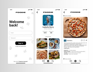 Foodie Feed app design interaction design ui ux