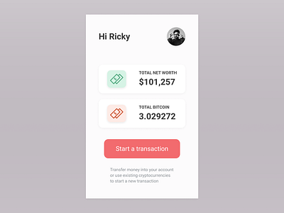 Crypto Card app design interaction design ui ux