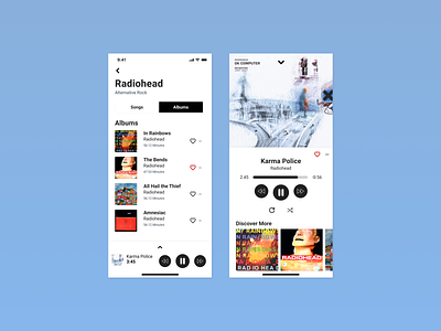 Simple music player app interaction design music ui ux