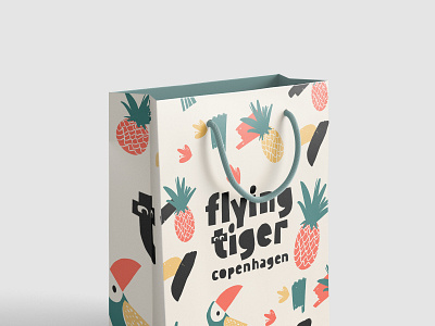 Flying Tiger Paperbag advertising brand promotion branding illustration package design pattern design