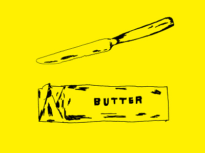 butter knife drawing food illustration