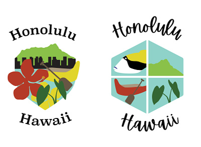 Honolulu Emblem Designs emblem hawaii illustration illustrator