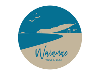 Waianae Hometown Sticker blue hawaii illustration illustrator sticker tan weekly warm up