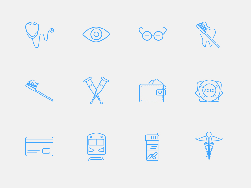 Benefit Icons analytics benefits commuter health hsa icons illustration illustrator wallet