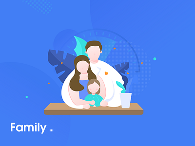 Family design flat illustration ui ux