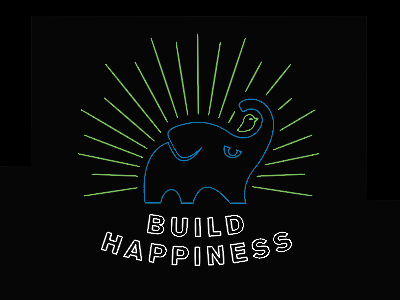 Build Happiness t-shirt design brand elephant gradle graphic illustration shirt