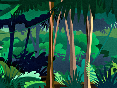 Jungle Scene design digital art illustration ui